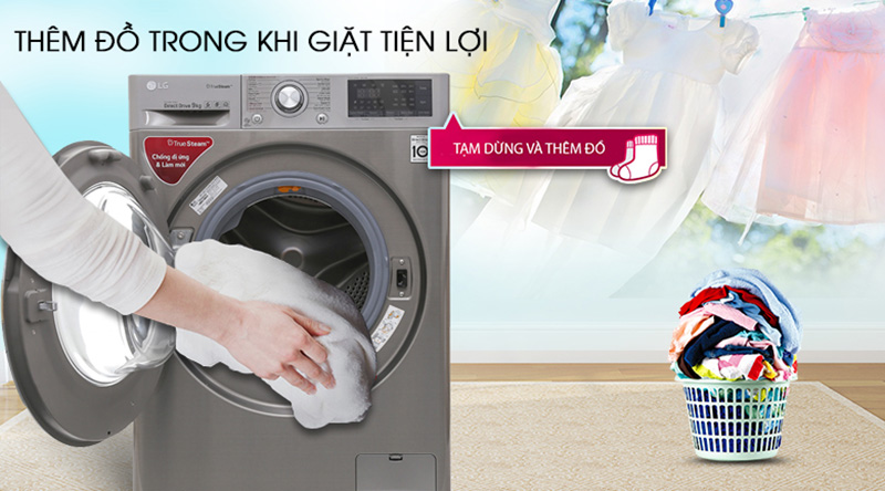Máy giặt sấy LG inverter 9 kg FV1409G4V