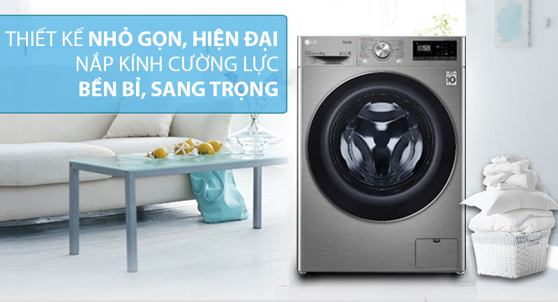 Máy giặt sấy LG inverter 9 kg FV1409G4V