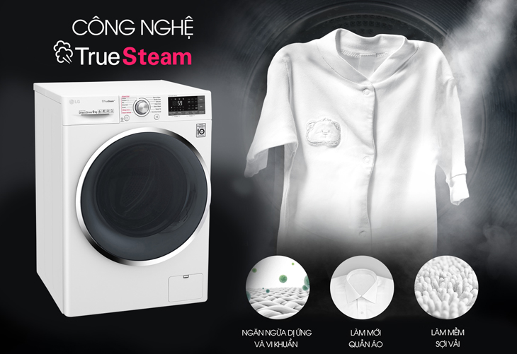 Những công nghệ giặt hơi nước trên máy giặt LG