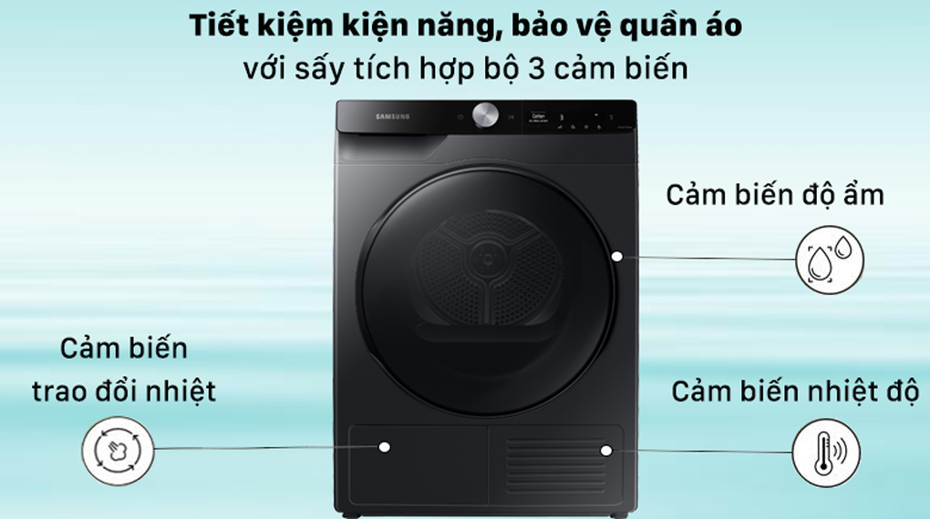 Mua máy sấy bơm nhiệt Samsung inverter 9 Kg DV90T7240BB/SV giá rẻ
