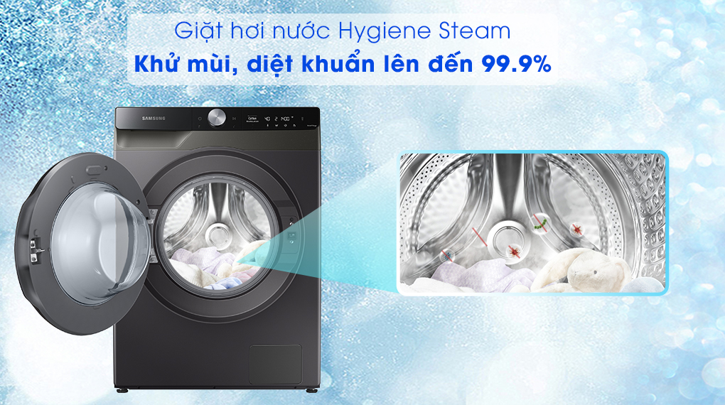Máy giặt sấy Samsung WD11T734DBX/SV inverter giặt 11kg Sấy 7kg - Thế Giới Máy Giặt
