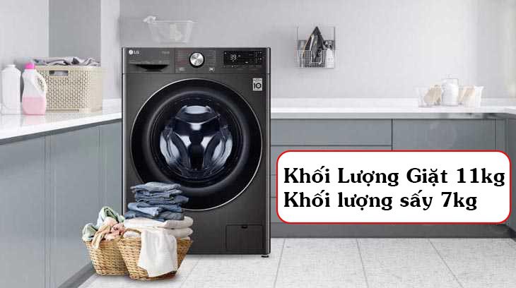 Máy giặt sấy LG FV1411H3BA giặt 11kg sấy 7kg inverter (2)