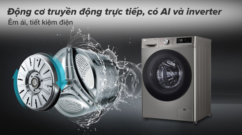 Máy giặt sấy LG FV1410D4P inverter giặt 10kg sấy 6kg