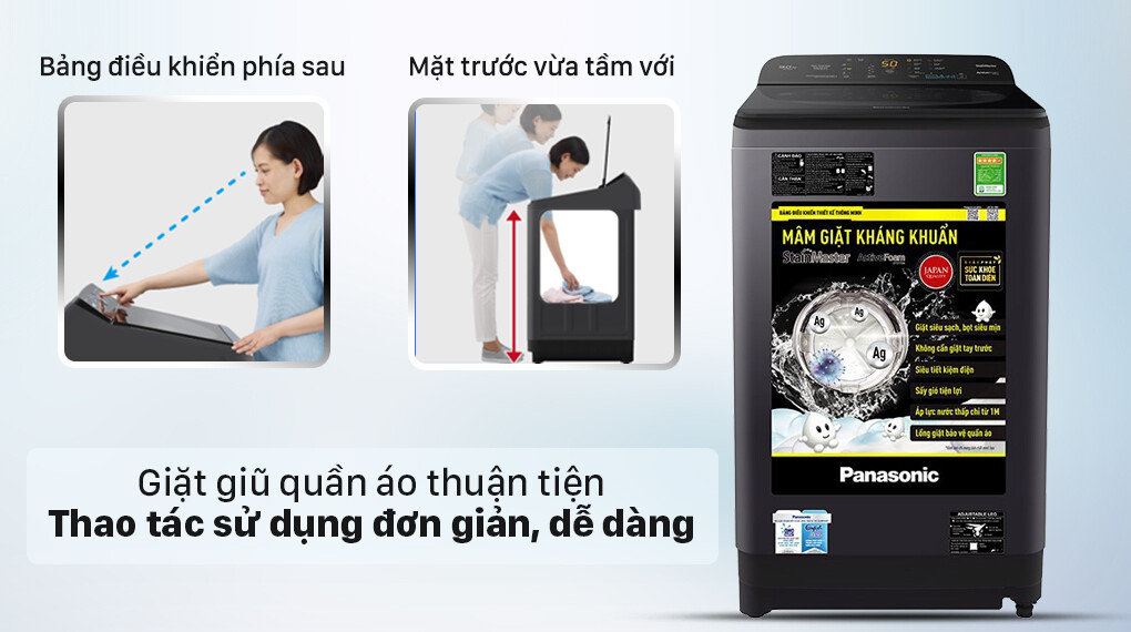 Máy giặt Panasonic – Thiết kế tiện lợi, thao tác dễ dàng
