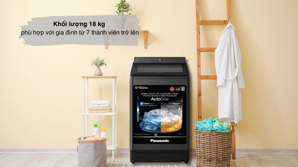 Máy giặt Panasonic NA-FD180W3BV – Giặt siêu sạch cho gia đình đông thành viên