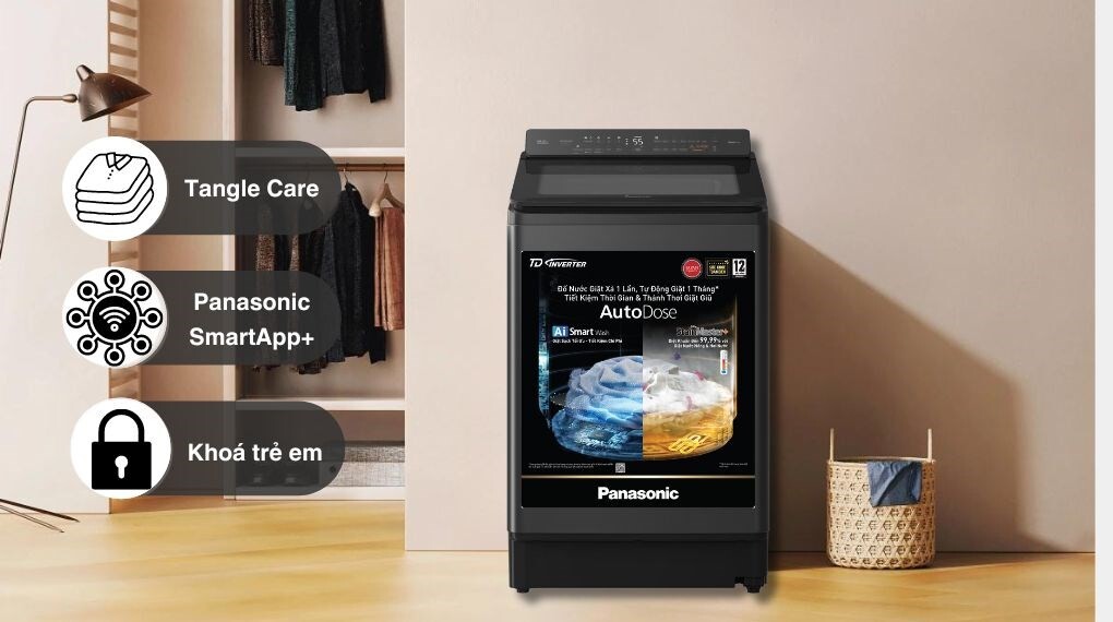 Máy giặt Panasonic 18kg – Tiện ích thông minh, tối ưu trải nghiệm giặt giũ