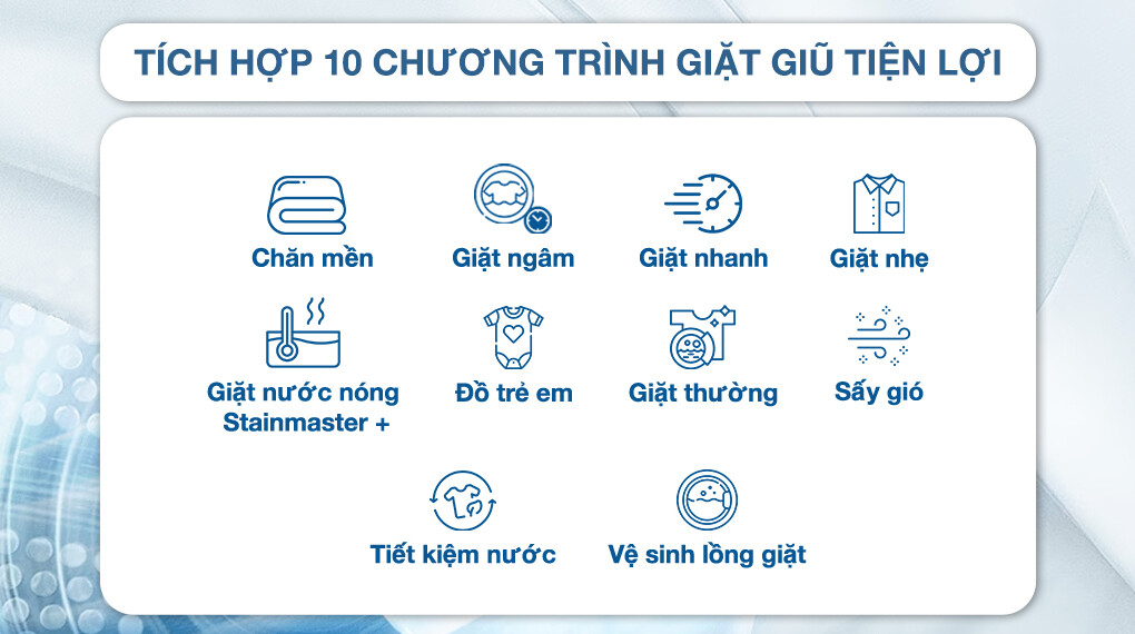 Máy giặt Panasonic NA-FD95V1BRV giá rẻ – 10 chương trình tiện lợi, đáp ứng đa dạng nhu cầu giặt giũ