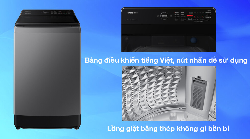 Máy giặt Samsung WA10CG5745BDSV inverter 10.5kg – Thiết kế hiện đại, bền bỉ