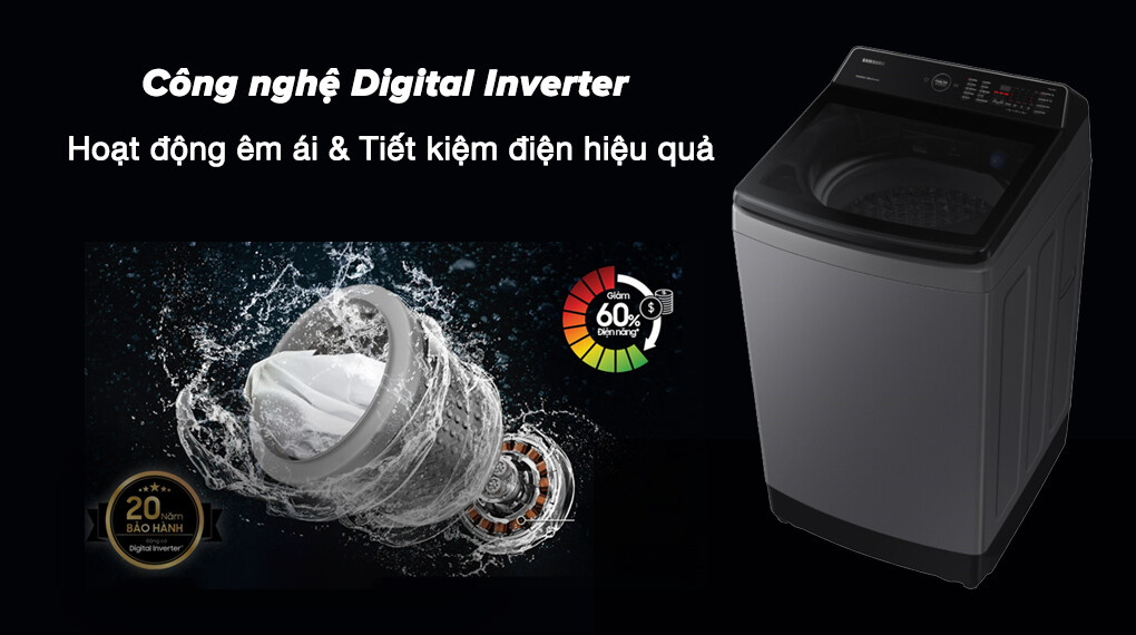 Máy giặt Samsung – Vận hành êm ái, tiết kiệm điện tối ưu