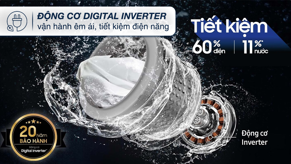 Máy giặt Samsung giá rẻ – Vận hành êm ái, tiết kiệm điện vượt trội