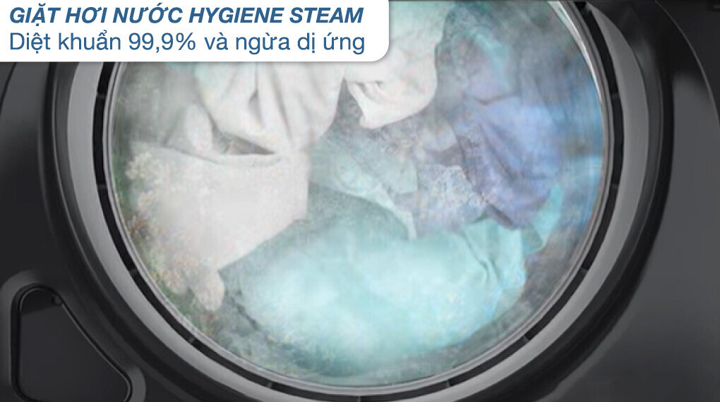 Máy giặt Samsung WA12CG5886BVSV tích hợp công nghệ giặt hơi nước Hygiene Steam