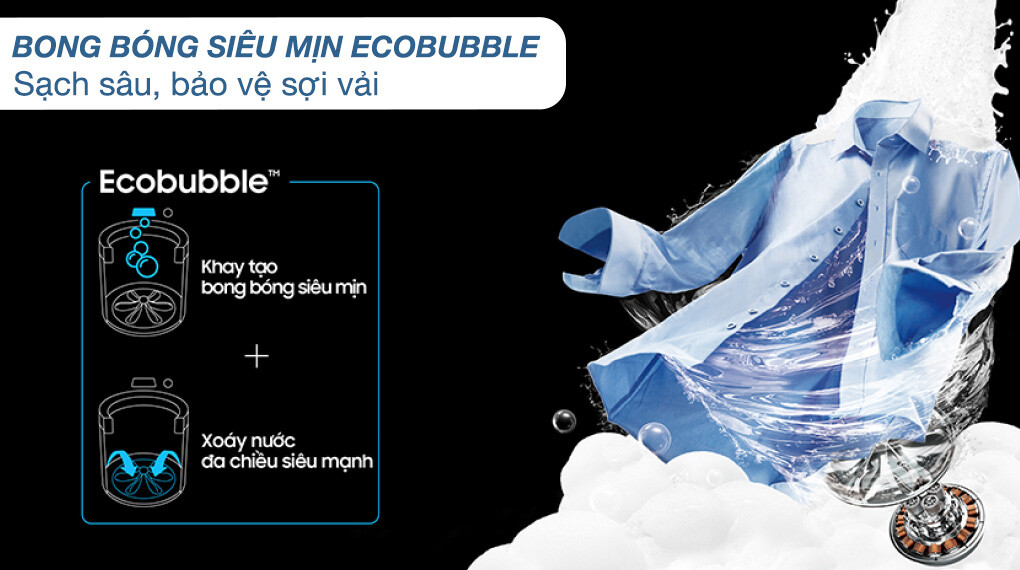 Máy giặt Samsung WA14CG5745BVSV giá rẻ – Giặt sạch sâu với công nghệ Eco Bubble