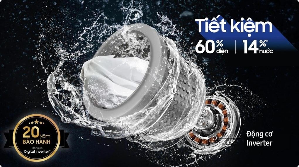 Máy giặt Samsung WA17CG6442BDSV giá rẻ – Động cơ bền bỉ, tiết kiệm điện vượt trội