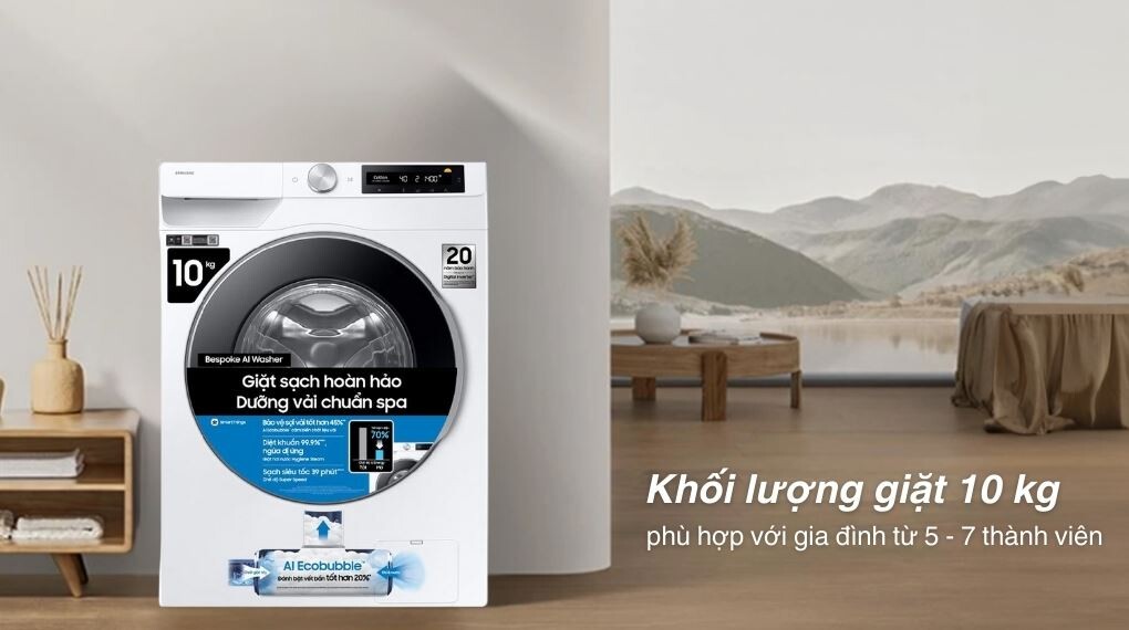 Máy giặt Samsung WW10DG6U34LESV – Đáp ứng tối đa nhu cầu giặt giũ đa dạng