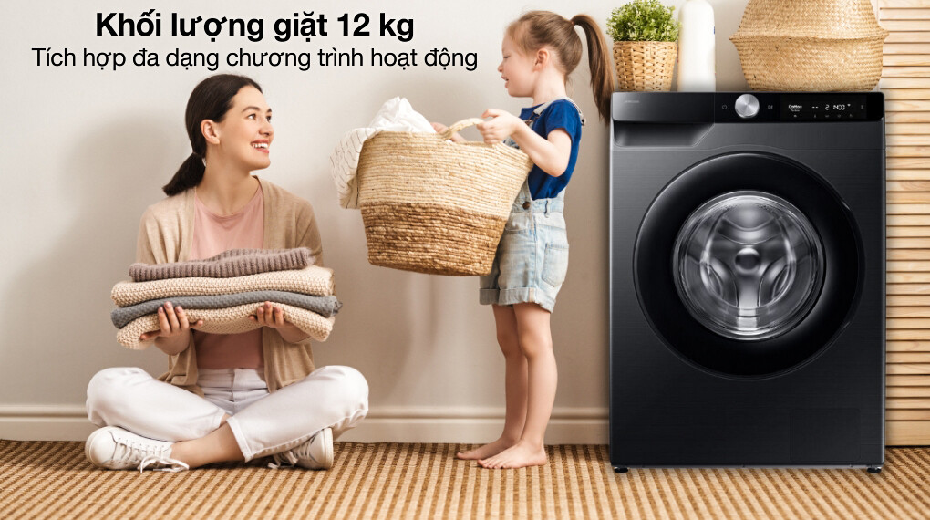 Máy giặt Samsung WW12CG604DLBSV – Giặt sạch linh hoạt, chăm sóc quần áo tối ưu