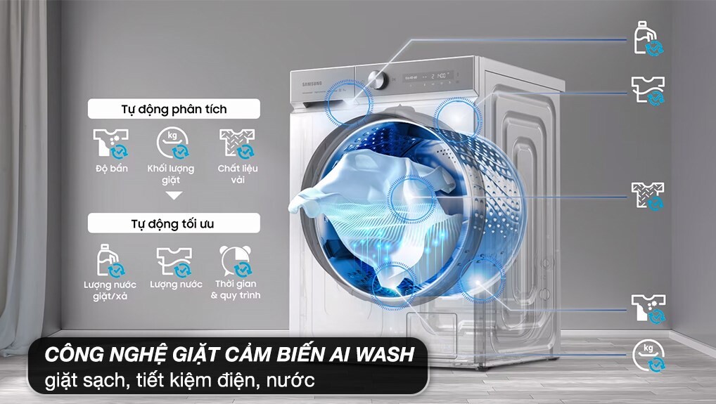 Máy giặt Samsung – Công nghệ giặt AI Wash thông minh, giặt sạch tối ưu