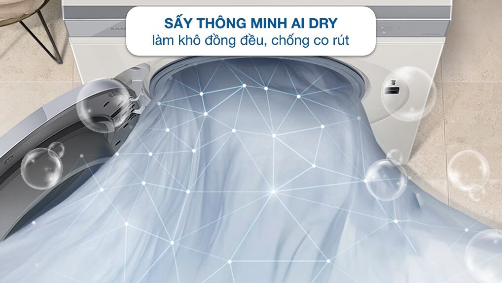 Máy sấy quần áo Samsung DV90BB9440GH/SV được trang bị công nghệ sấy thông minh AI Dry