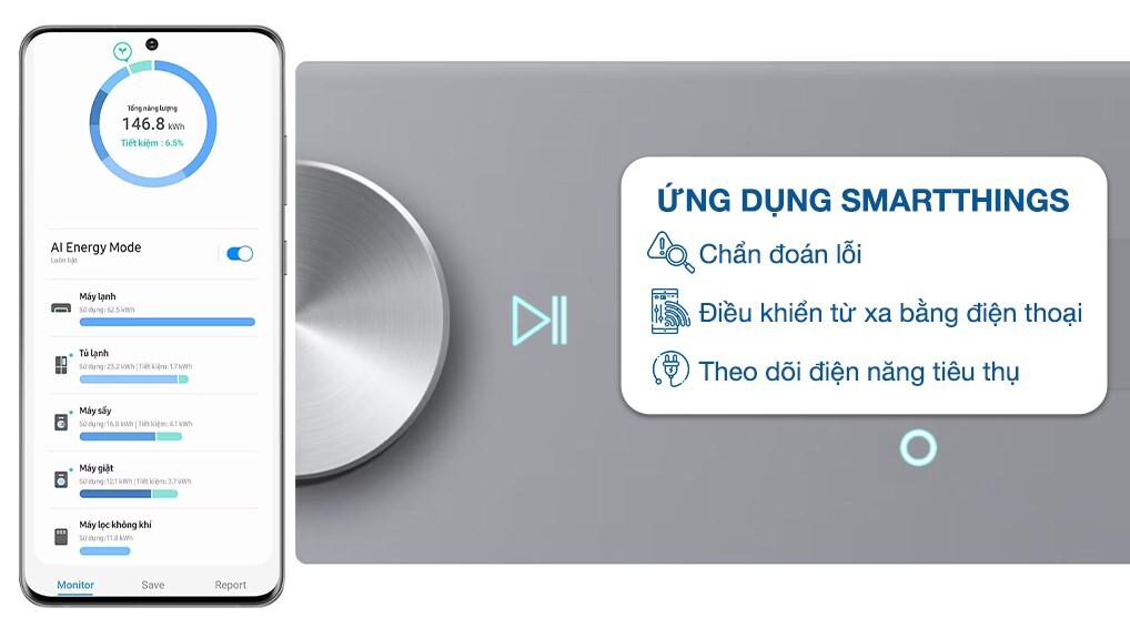 Máy sấy quần áo Samsung DV90BB9440GH/SV giá rẻ – Tiện ích thông minh, chăm sóc quần áo tối ưu