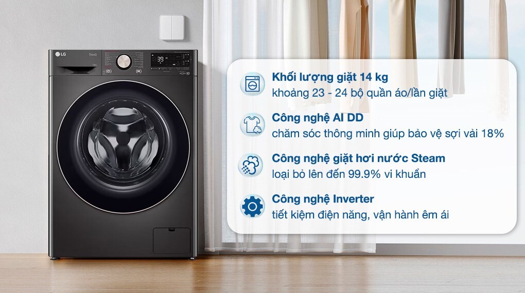 Máy giặt LG FV1414S3BA inverter 14 kg