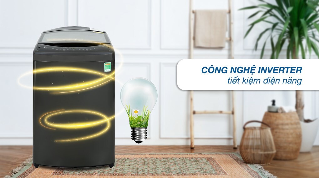 Máy giặt LG AI DD TV2514DV3B 14 kg Inverter vận hành êm ái, tiết kiệm điện năng