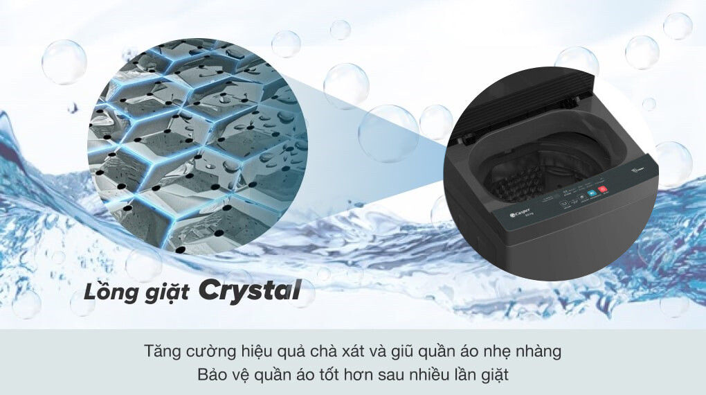 Lồng giặt Crystal – Làm sạch sâu, bảo vệ quần áo tối ưu