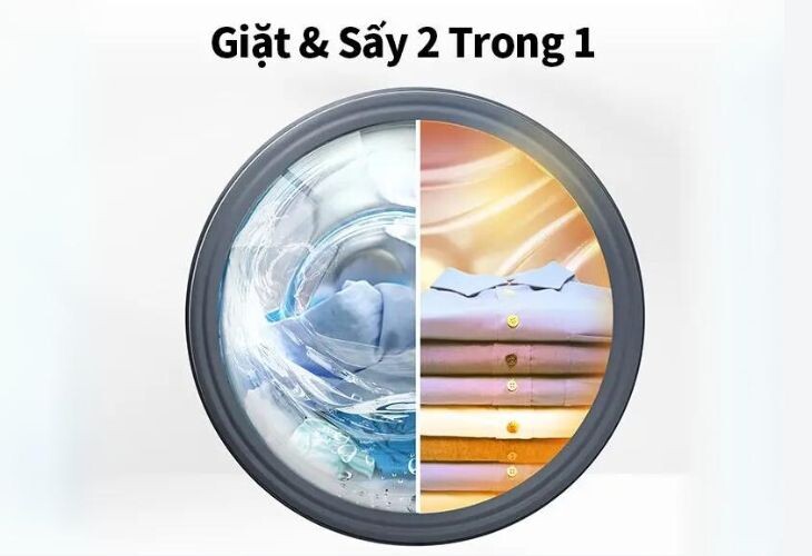 Tiện Lợi Với Tính Năng Giặt Sấy 2 Trong 1