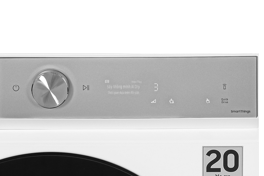 Bảng điều khiển của máy sấy bơm nhiệt Samsung Bespoke AI 9 kg DV90BB9440GH/SV