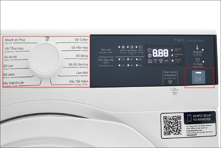 Hướng Dẫn Chọn Chế Độ Sấy Cơ Bản Trên Máy Sấy Electrolux