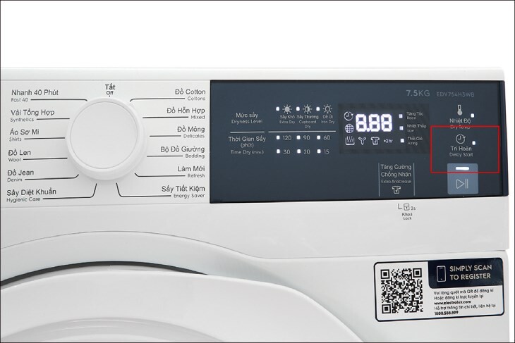 Cách Sử Dụng Tính Năng Trì Hoãn Trên Máy Sấy Electrolux