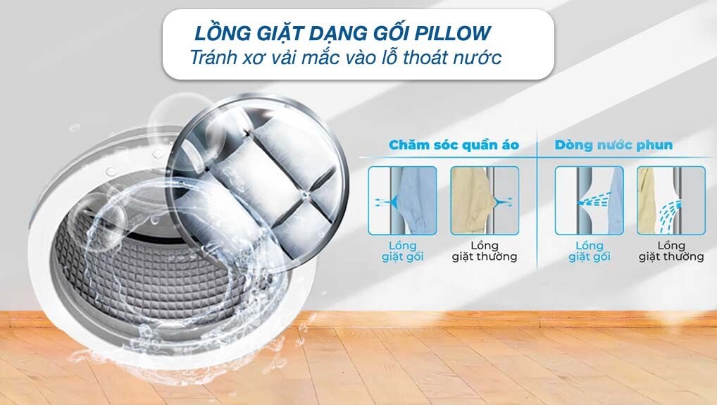Ưu điểm của lồng giặt Pillow – Giặt sạch sâu, bảo vệ quần áo tối đa